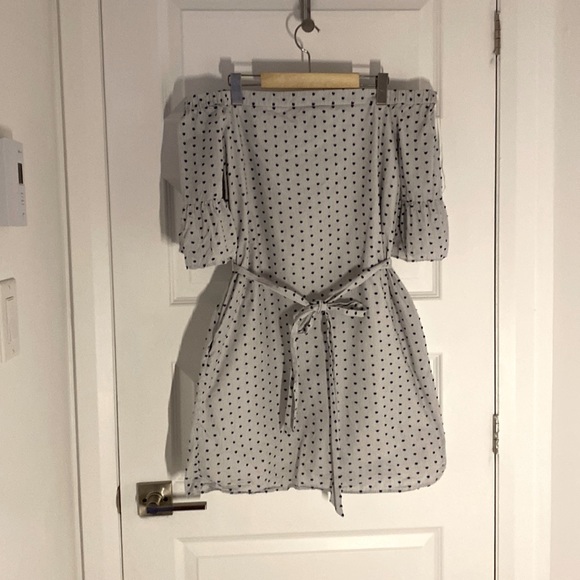 BANANA REPUBLIC -  square neck polka dot dress size medium(petite) cotton blend - Picture 3 of 8